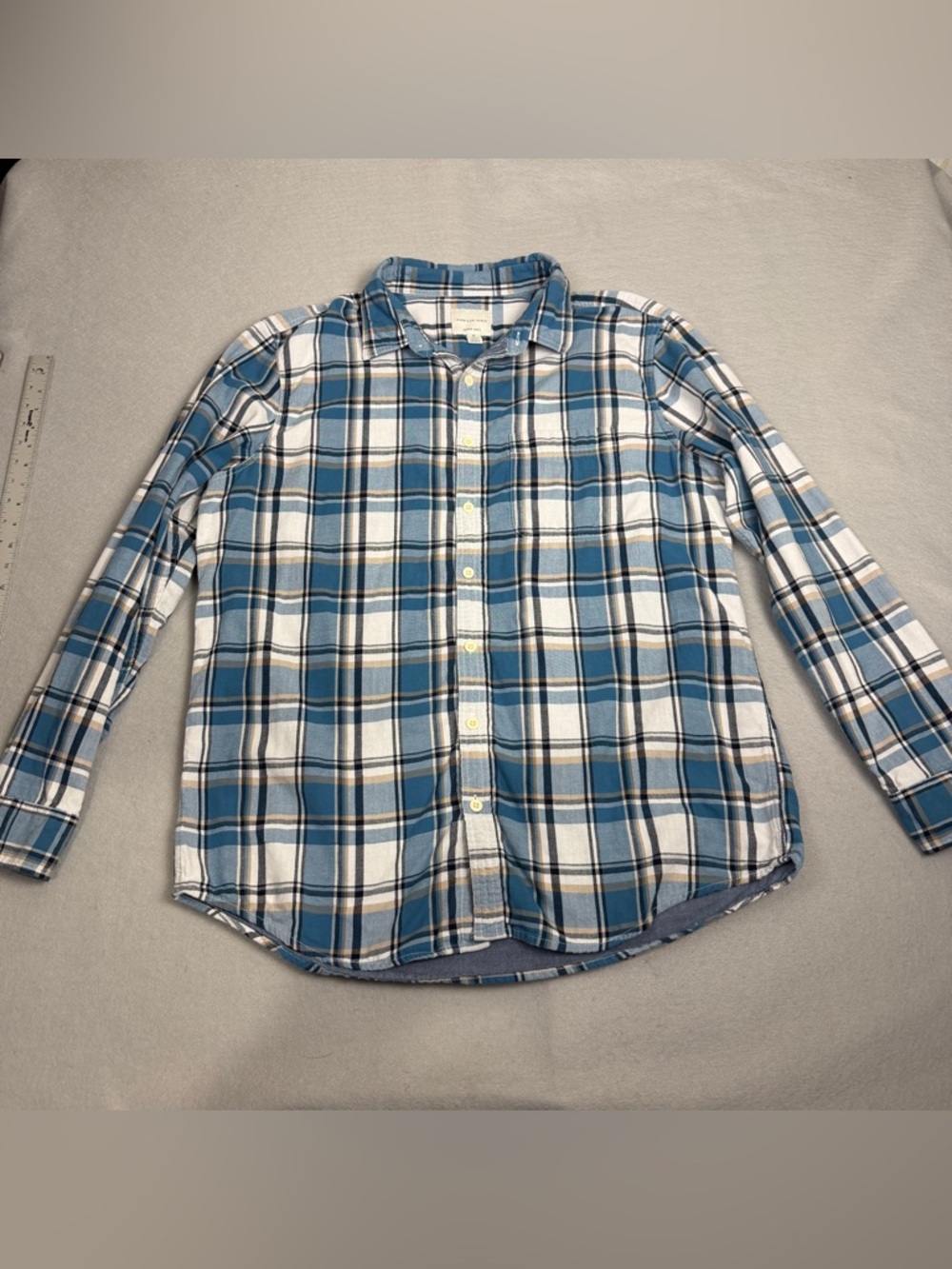 American Eagle Super Soft Men's Plaid Casual Button-Down Shirt
